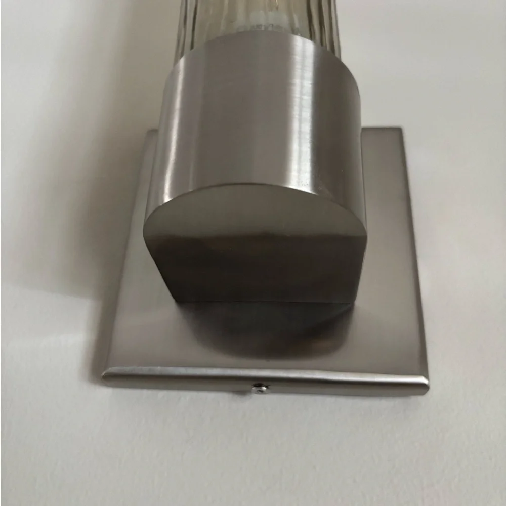 Restoration Hardware Set of 2 Modern Sconces in Brushed Pewter